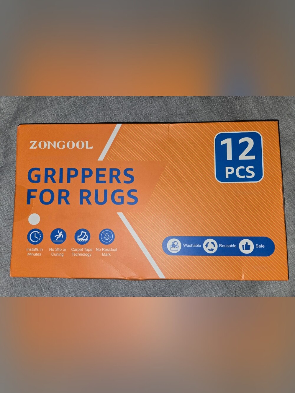 12PCS Rug Tape Non Slip Rug Pad Grippers Double Sided Carpet Tape